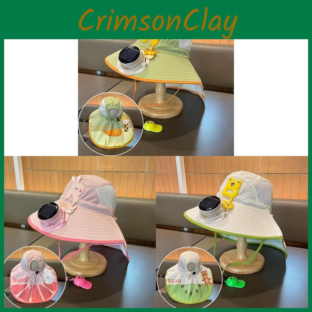 Sunflower Kids Sun Hat With Solar Fan And Whistle For Summer Sun Protection