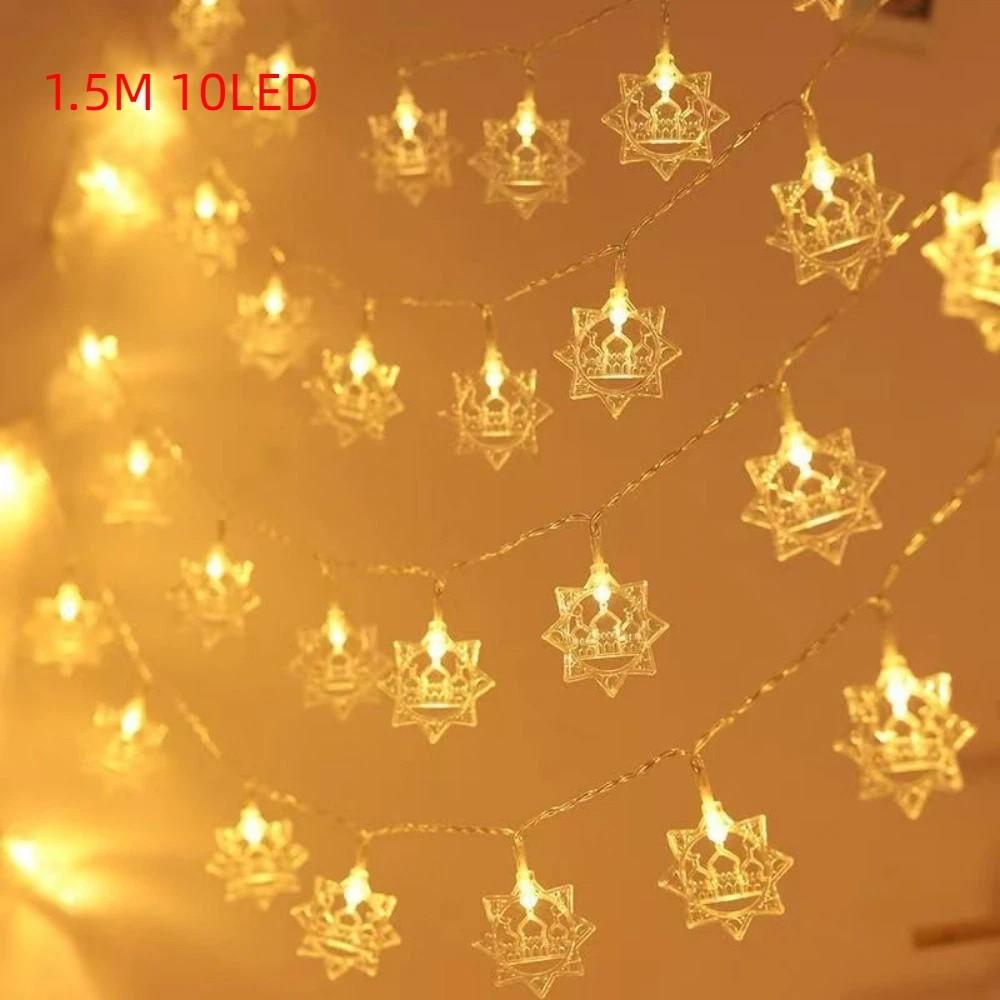1.5 M EID Mubarak String Lights 10 LED Decorative Moon Star Castle Lantern Battery Operated Islamic Festival Lights
