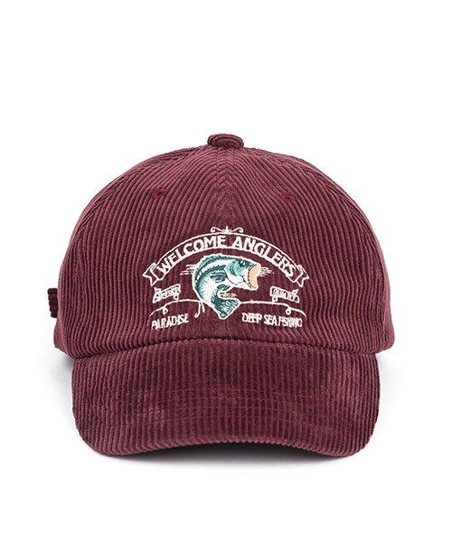 Waildeubeuligseu Corduroy Angler Cap (Burgundy)