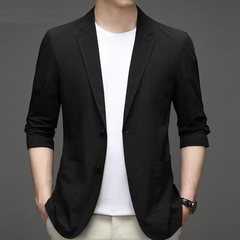 Giacca Estiva Leggera da Uomo - Blazer Casual Traspirante Ultra-Sottile ad Alta Elasticità in Seta di Ghiaccio Protezione Solare