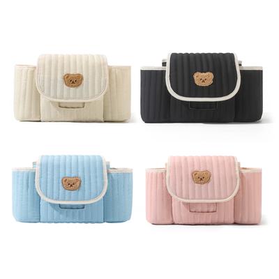 Quilted Diaper Handbag Large Capacity Soft Padded Tote Bag Solid Color Fluffy Stroller Nappy Bag Baby Diaper Caddy Organizer