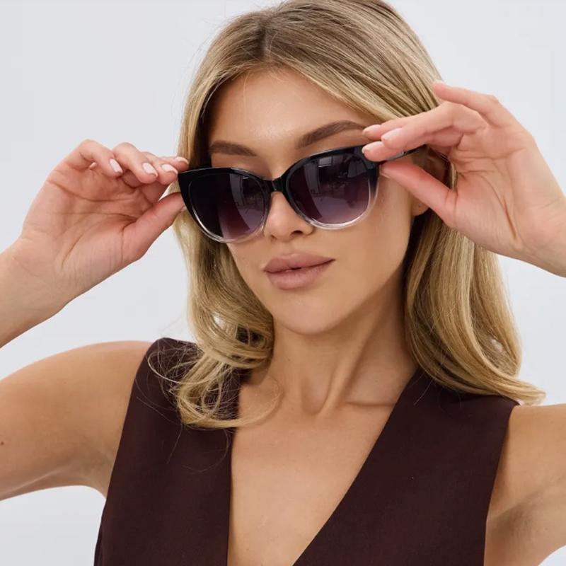 Protective Glasses 2/4pcs Fashion Women Cat Eye Sunglasses Gradient Lens Sun Glasses Simple Design Unisex Cateye Female UV400