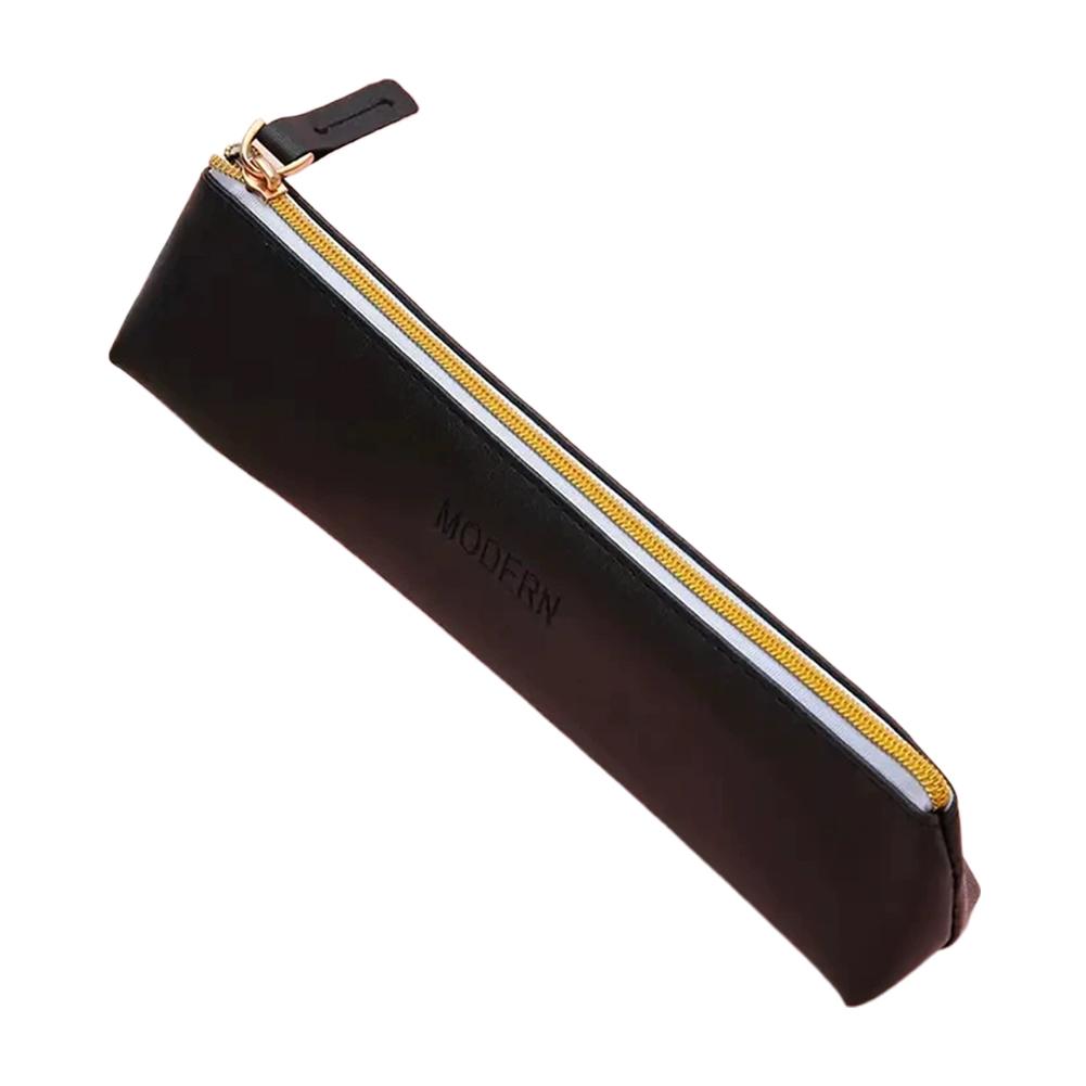 New Retro Simple PU Pencil Case Student Stationery Large Capacity Multi functional Storage Pen Bag Kids Back to School Supplies