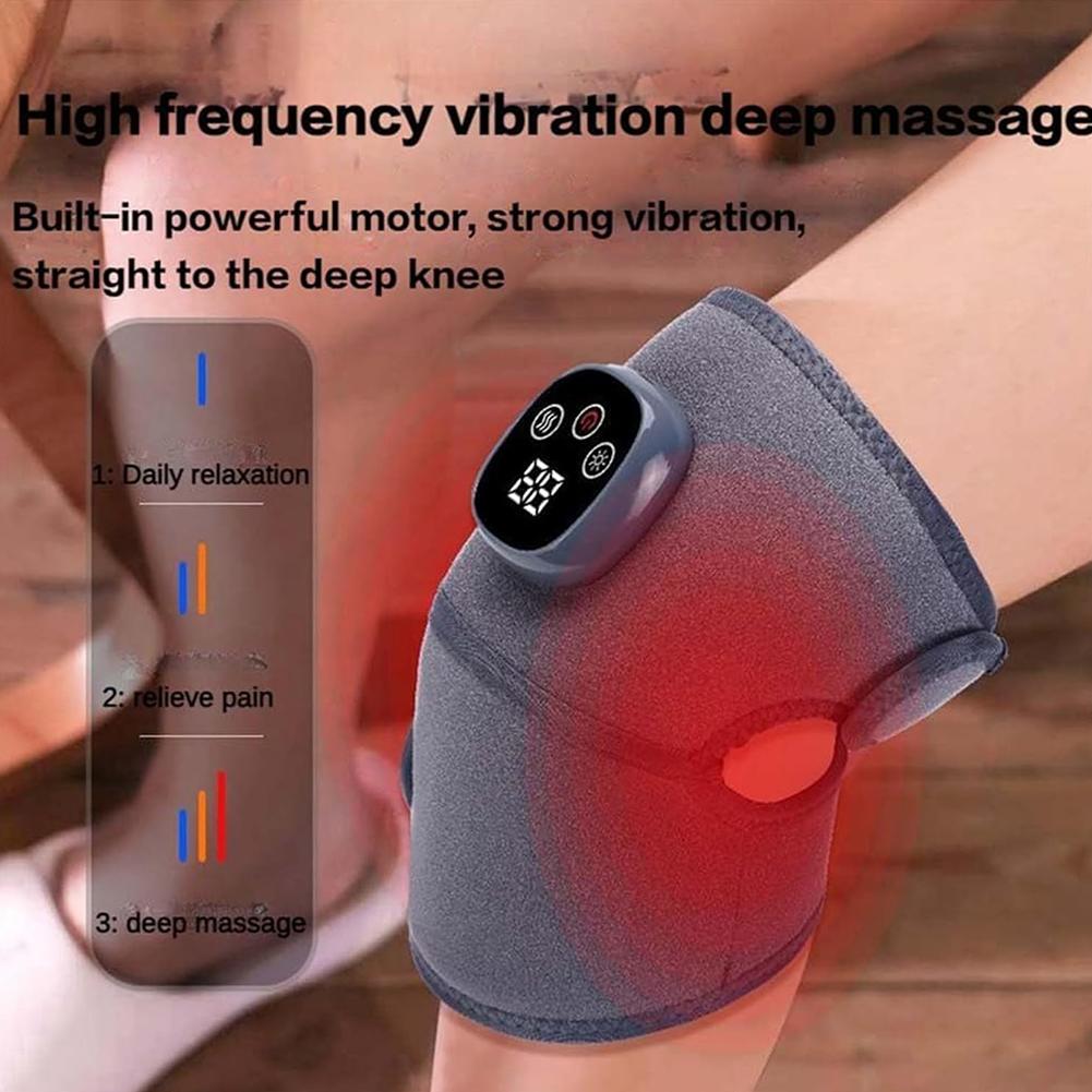 Electric Kneepad Massager LCD Digital Display Wireless Joint Massage Tool Graphene Physiotherapy Vibration Design Easy to Use