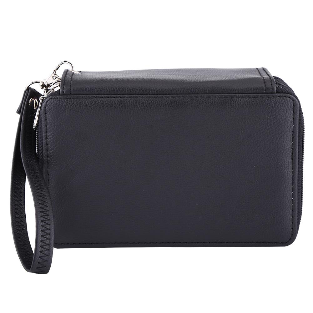 72 Slots PU Leather Large Capacity Pencils Bag School Supplies Portable Pen Organizer(Black)