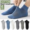 Hohe Qualität 6 Paare Herrensocken Kurz Gekämmte Baumwolle Netz Atmungsaktiv Geruchshemmend und antibakteriell Frühling Sommer für Herrensocken Neue Größe EUR38-45
