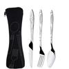 Picnic Set Tableware Washable with Zipper Travel Cutlery Kit Case Portable Pouch for Dinner Household Tool Travel Camping Spoon