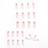 Rose Red Cow Print Long Ballet Fake Nails - Removable Nail Art Stickers