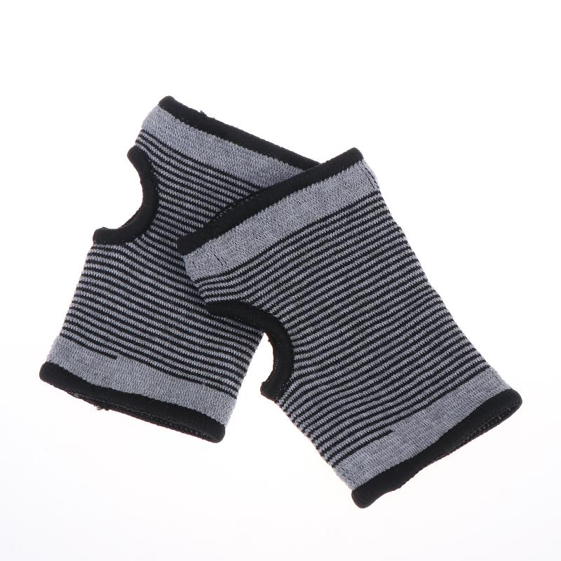 1Pair Elastic Wristband Wrist Palm Brace Carpal Protector For Basketball Football Sports Gym Gray