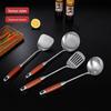 304 Stainless Steel Kitchen Cookware Set: Stir-fry Spatula, Soup Spoon, Slotted Spoon for Iron Pots