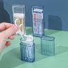 Boîte de rangement transparente portable pour cure-dents de voyage, boîte simple pour cotons-tiges, petite boîte pour articles divers