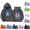 Kids Long Sleeve Loose Fit Pullover Hoodie with Letter Print and Pockets
