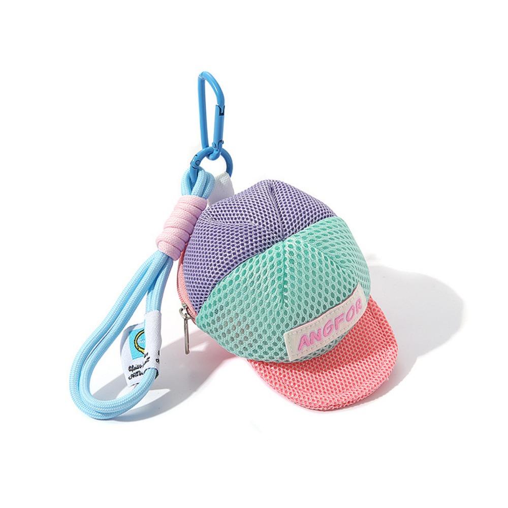 Keychain Creative Hat Mesh Pouch Decorative Portable Wallet Bag Backpack Hanging Bag Pendant  Girl