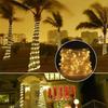 Coarda din tub solar în aer liber Led Lumină pentru grădină Decorație de Crăciun 22m/12m Ghirlandă de nuntă de Crăciun Fâșie luminoasă rezistentă la apă