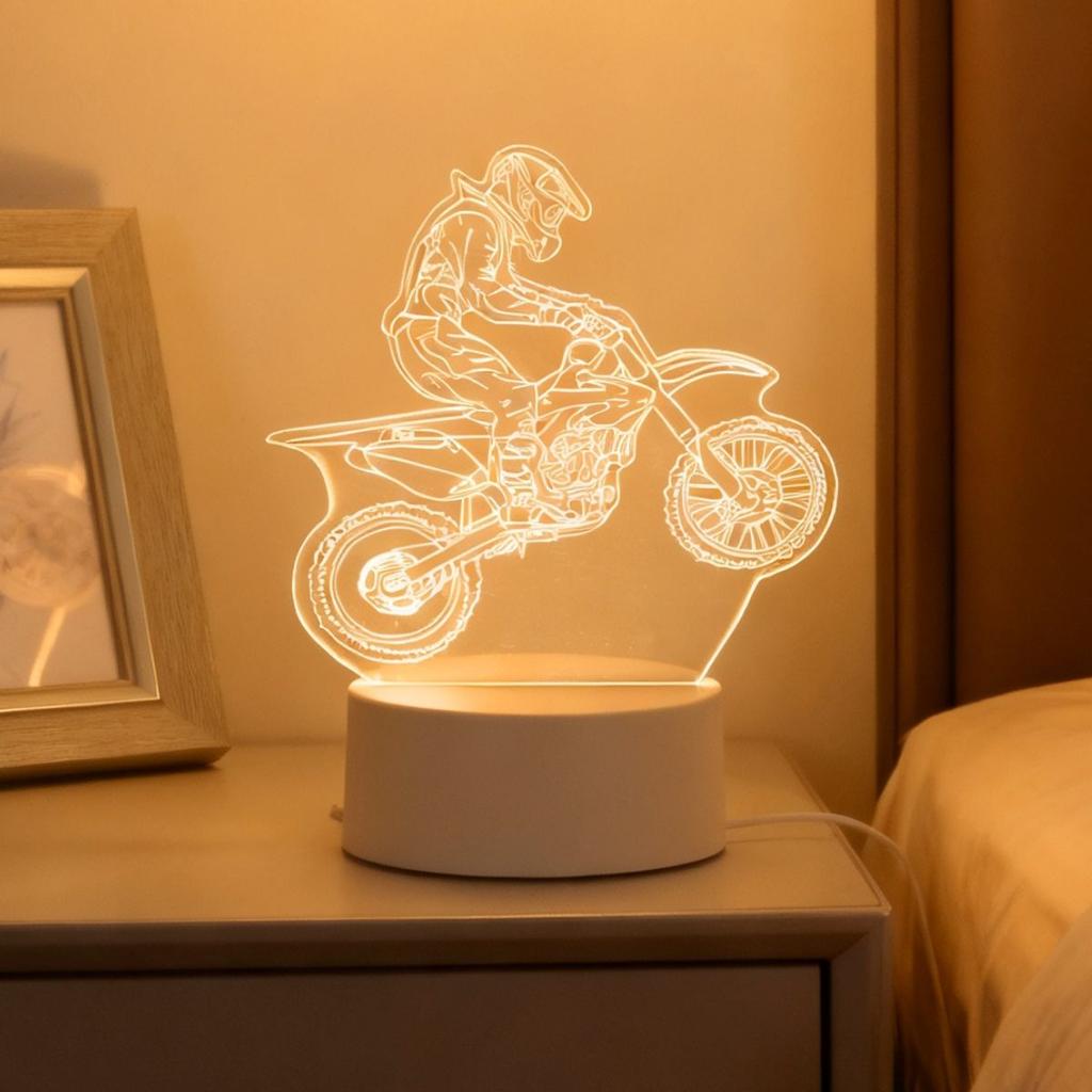 USB 3D leuchtendes Motorrad kreatives Nachtlicht, Heimdekoration Tischdekoration, Wohnzimmer- und Schlafzimmer-Dekorationslicht