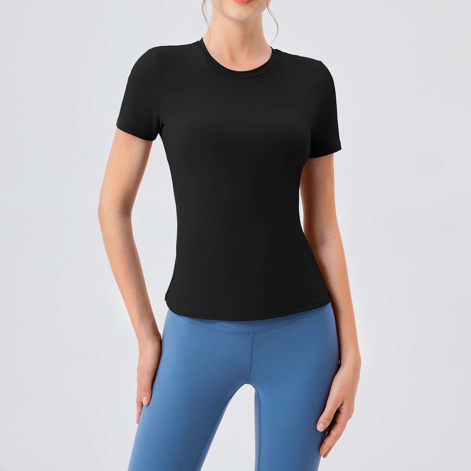 

Майки для тренировок, рубашки с открытой спиной для йоги, свободный крой, спортивный спортивный топ с рукавами L чёрный