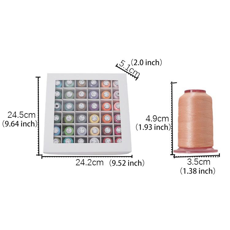 36 Color Embroidery Thread Set Hand Embroidery Threads 120D High Gloss Polyester Embroidery Thread 550 Yards
