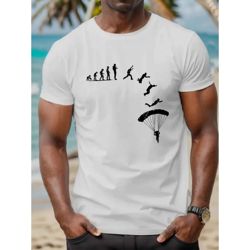 European sizes Men'S Casual Summer T-Shirt with Trendy Prints, Versatile Top