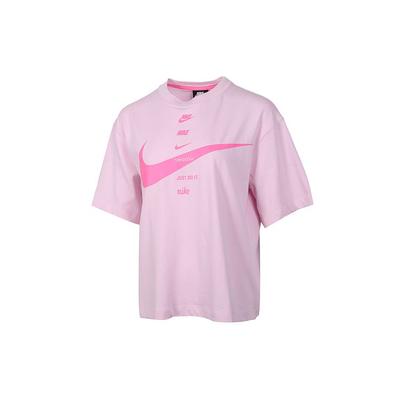 Sportbekleidung Kurzarm T-Shirt mit Druck Damen Tops Schaumrosa CU5683-663