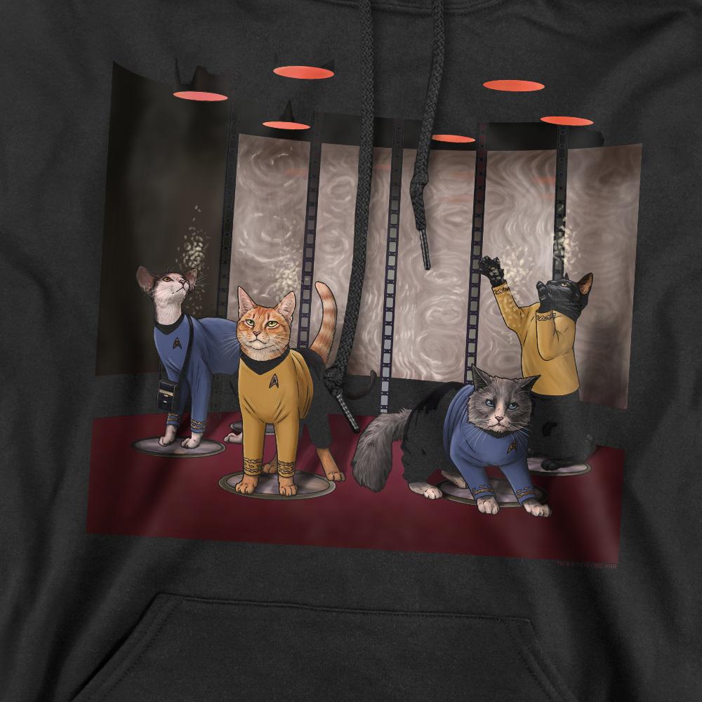 Star Trek Mens Beam Meow Up Hoodie