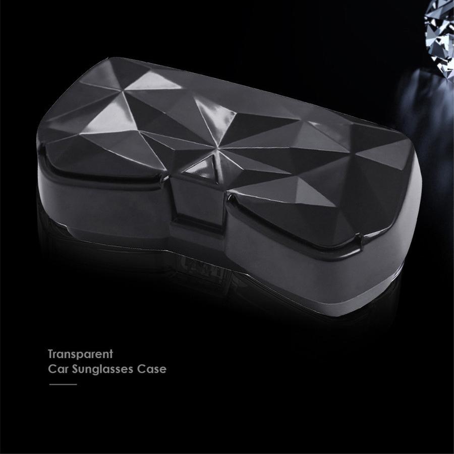 1Pcs Car Mounted Sunglasses Box Sunshade Ticket Glasses Clip Storage Case Black