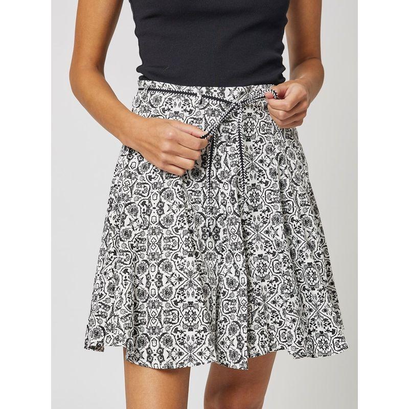 

Export Single Retro Black and White Print Large Umbrella Skirt Pure Cotton Summer Plaid High Waist Temperament Wild Cool Black and White Print Skirt 40 yards