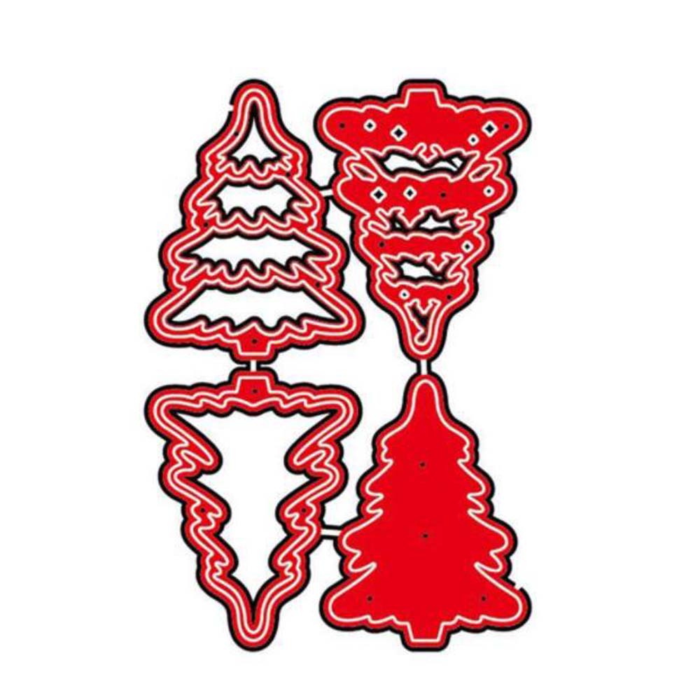 Noel Ağaçları Metal Kesme Kalıpları Şablon Scrapbooking Kendin Yap Albüm Kağıt Kart Kabartma Dekor El İşi Bıçağı Kalıp