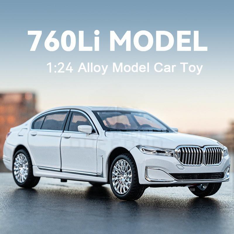 1/24 Scale BMW 760Li Toys Model Car Alloy Diecast Vehicle Model with Light and Sound Simulated Car Toy for Children Gifts Collection