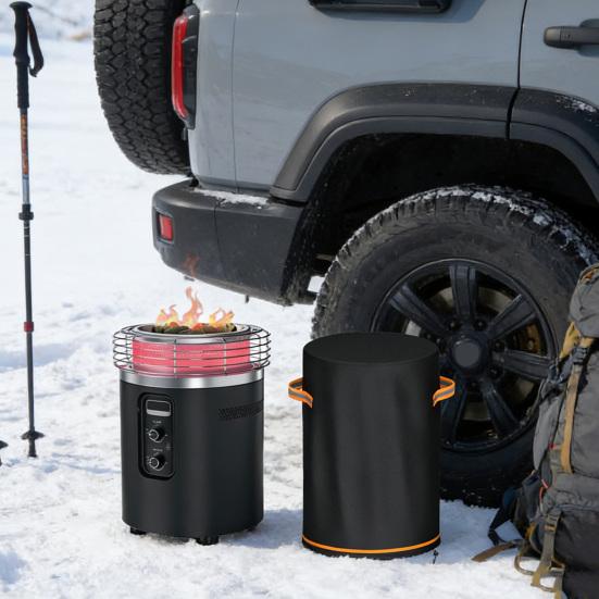 Wasserdichte Feuerstellenabdeckung Oxford-Gewebe Feuerstellenschutz mit Kordelzug Verstellbare Schutzhülle vor Staub Schnee Laub für Ninja Fireside 360