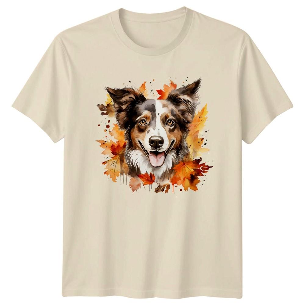 Cute Fall Dog Watercolor Clipart TShirt Aussie Dog Gift For Him And Her