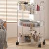 Acrylic Transparent Multi-Layer Storage Rack Movable Snack Cart Bedroom Shelf Cosmetic Bathroom Bookshelf Utility Cart