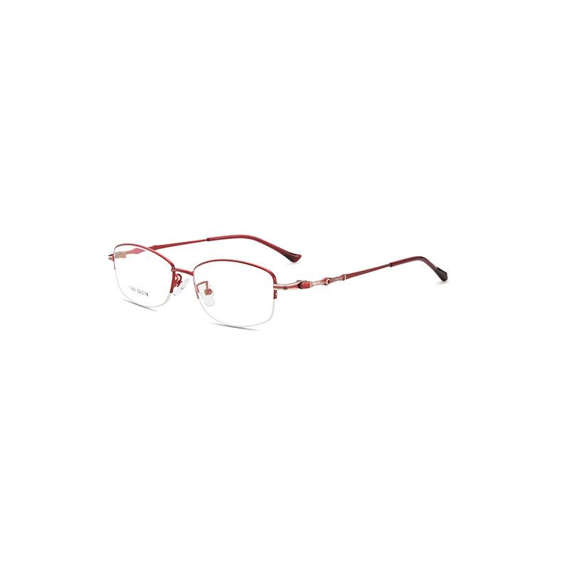 High-End Women'S Business Glasses Frame Metal Alloy Glasses Frame Half Frame Myopia Glasses Frame