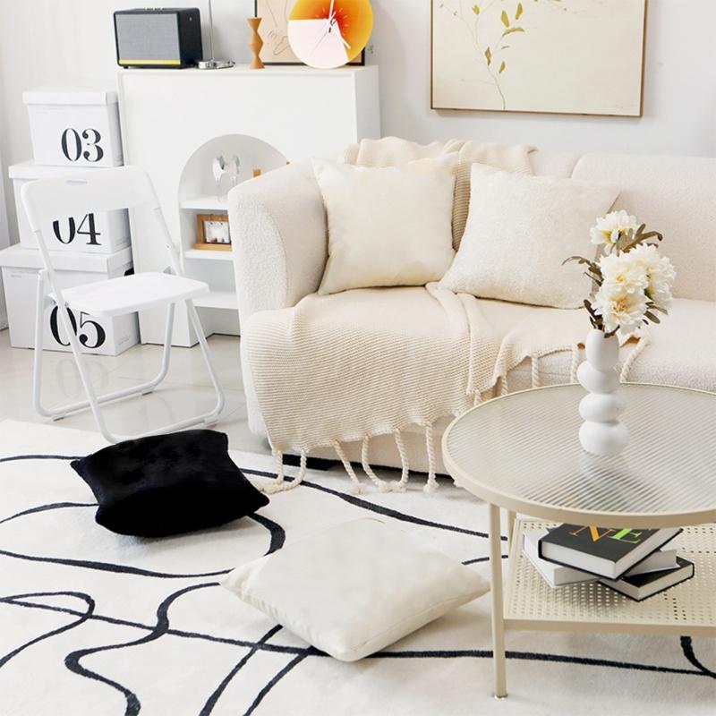 Pillowcase Washable Cartoon Horse Pillow Cover Soft Canvas Fabric Zippered Design For Sofa Bed Living Room Decoration