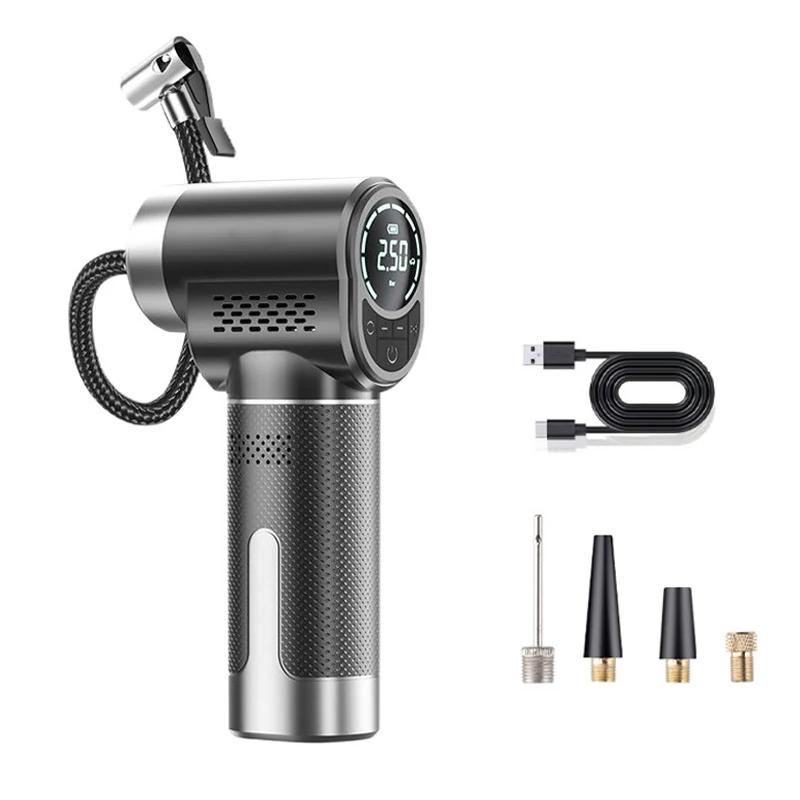 

150PSI Cordless Tire Inflator | Digital Pump forCar/Bike/Outdoors | 5000mAh Fast Charge & Auto Shut-Off | LCD Display w чорний