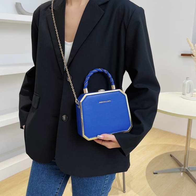 Fashion Designer Metal Square Bag Ladies Small Cell Phone Chain One Shoulder Crossbody Purse Box Evening Print Classical Solid