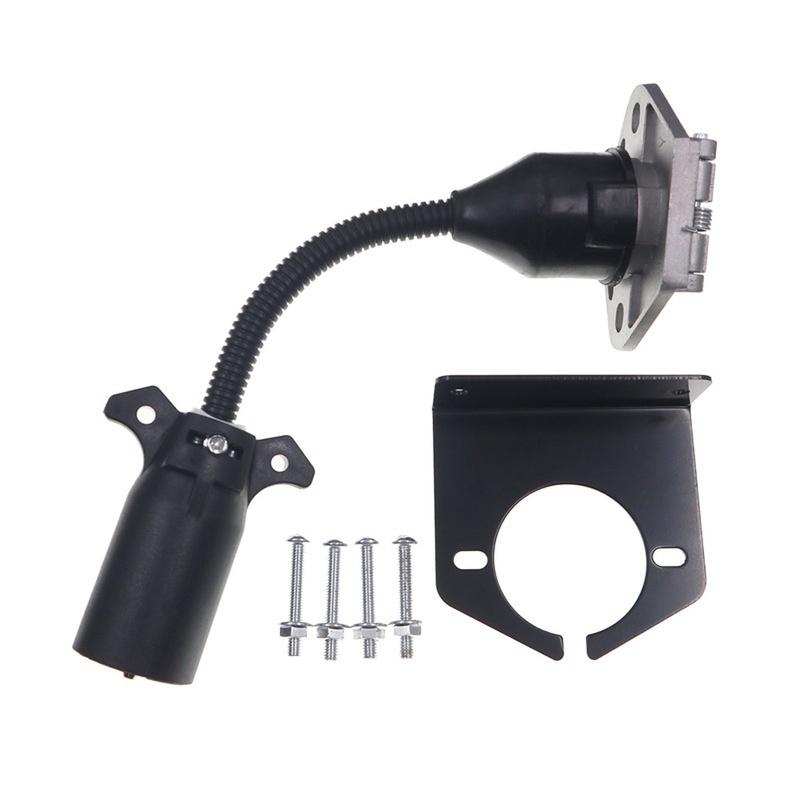Trailer Connector Adapter 7 Pin For For AMERICAN Blade To Round Socket With High Compatibility And Stable Installation