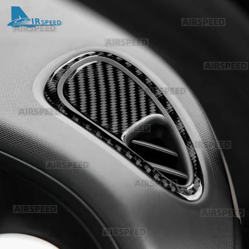 Real Soft Carbon Fiber Stickers For Mercedes Benz Smart 453 Fortwo/Forfour 2016 2017 2018 Car Dashboard Sides Air Outlet