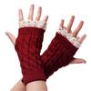 Women's Winter Warm Wool Gloves, Fingerless, With Beautiful Lace And Short Style