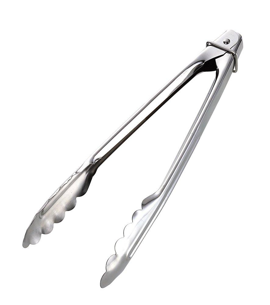

PEARL METAL Easy Wash Stainless Steel All-purpose Cooking Tongs 24cm with Ring [Made in Japan] C-8703