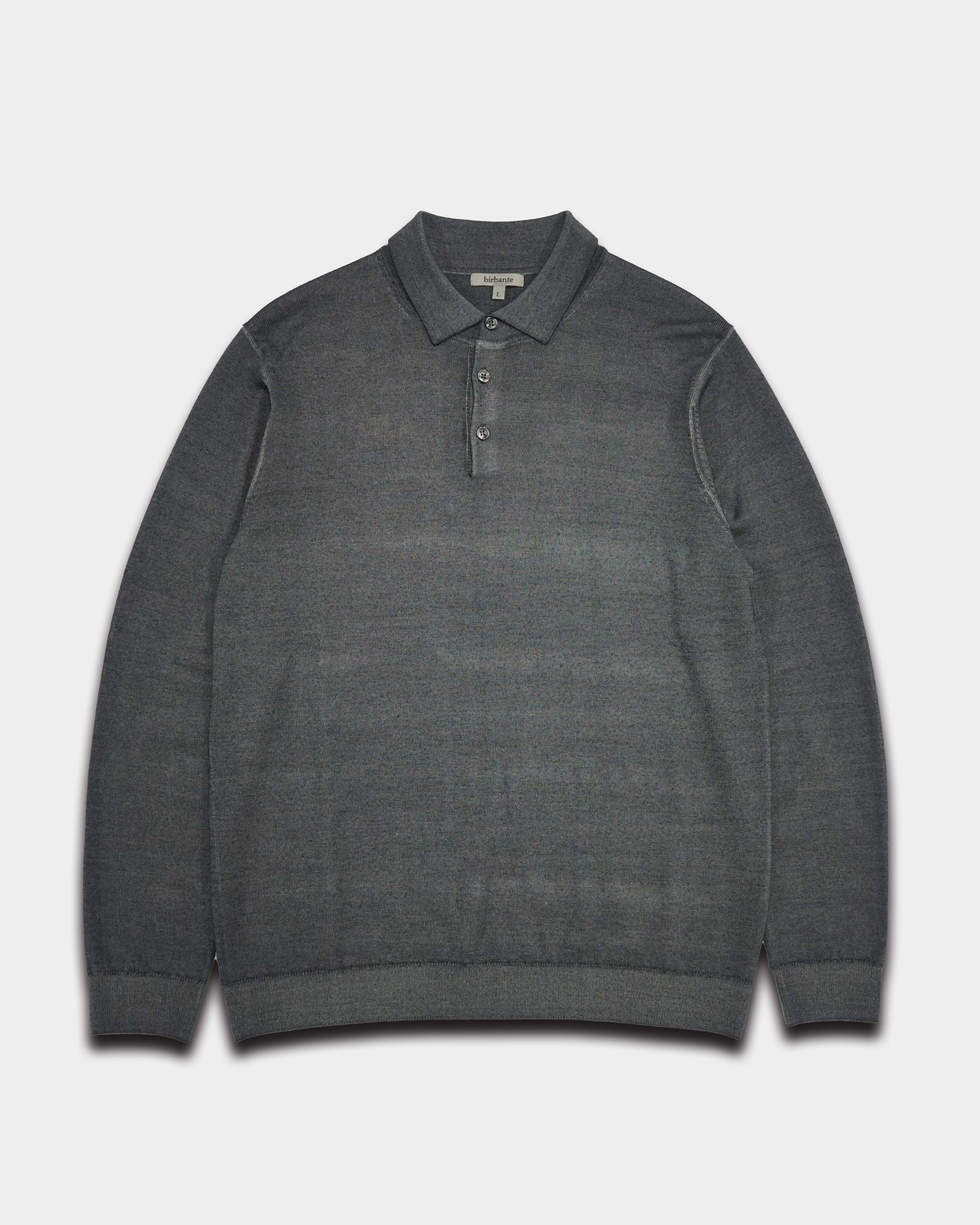 Vibrante Rich Wool Collared Knit - Charcoal Charcoal/L/Free