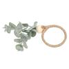 12PCS Napkin Rings Bohemian Style Wood Bead Farmhouse Napkins Ring Holders for Weddings Parties Leaves Design