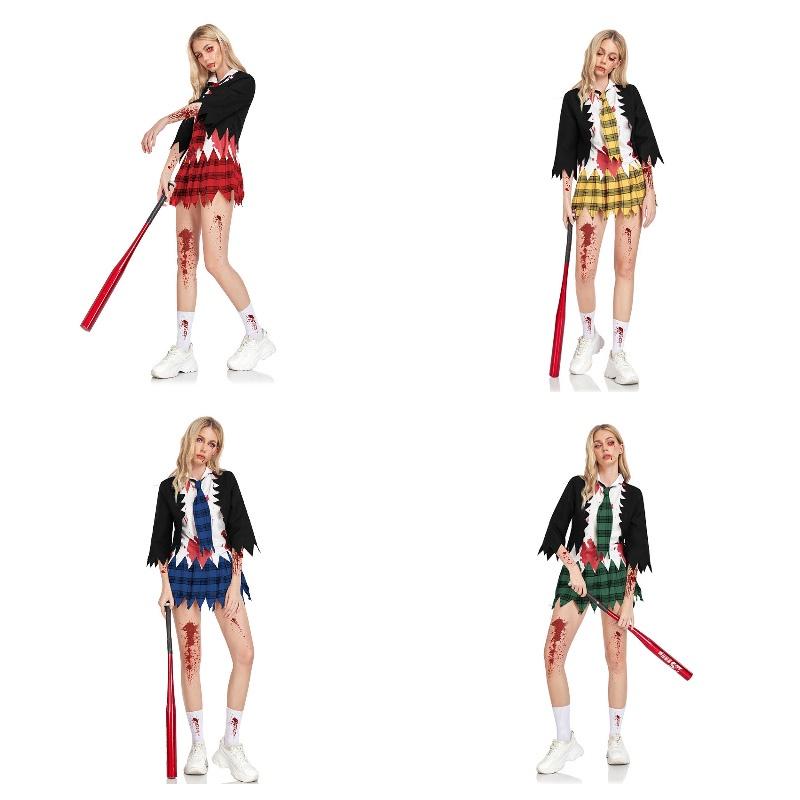 Vampire Student Costume For Halloween Cosplay Horror Zombie School Uniform