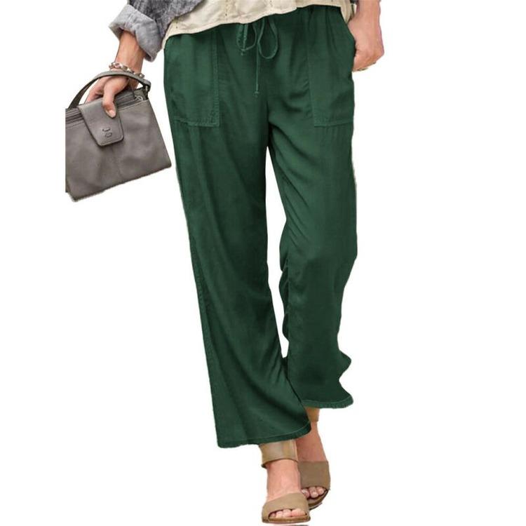 Buy Women Summer Multi-Pocket Wide Leg 