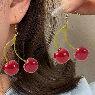 Adjustable Cherry Foam Earrings: Cute, Sweet, and Versatile