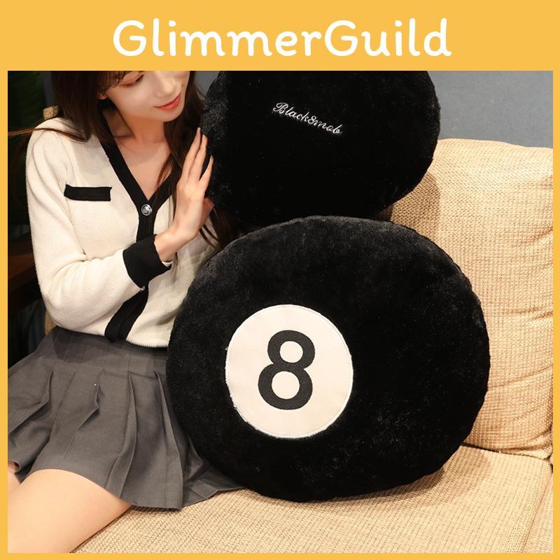 Creative Black 8 Billiards Pillow Plush Toy Sofa Cushion Nap Pillow Living Room Decoration Puppet