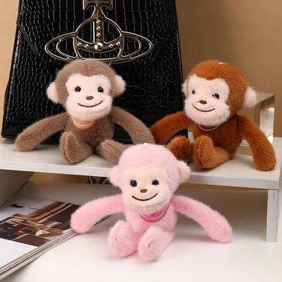 1 Adet Sırt Çantası Asılı Dekorasyon Sevimli Hayvan Küçük Maymun Peluş Bebek Oyuncaklar Kolye Anahtarlık Hediyeler