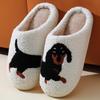 Embroidered Cartoon Cotton Slippers Winter Cute Plush Warm Floor Mop Indoor Home Household Wool Slippers Winter