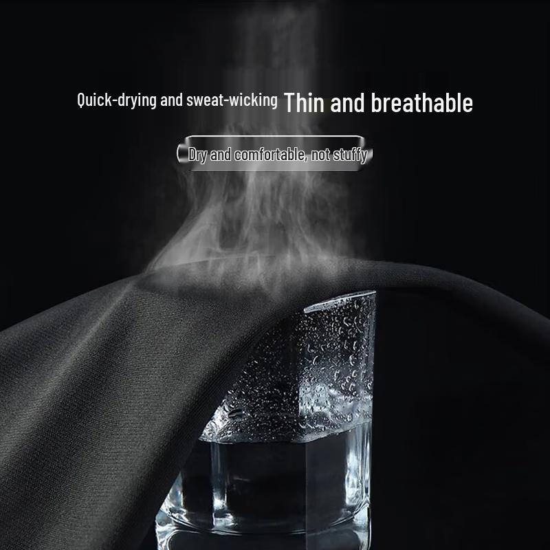 Huili Men's Ice Silk Quick-Dry Casual Straight-Leg Pants