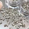 Mini 2x4 Zirconia Nail Art Rhinestone Decorations - Translucent White & Champagne Flat Back Mosaic DIY Accessories.