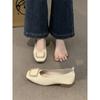 French evening breeze single shoes women's shoes spring and autumn 2024 new square head commuting versatile light mouth one pedal low heel ladyshoes